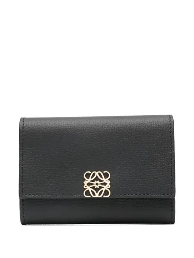 Loewe Anagram Small Leather Wallet In Black