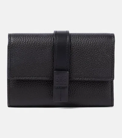 Loewe Anagram Small Leather Wallet In Black