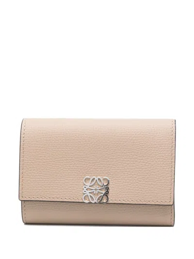 Loewe Anagram Small Leather Wallet In Sand
