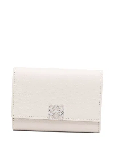 Loewe Anagram Small Leather Wallet In White