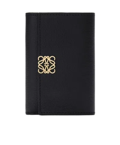 Loewe Anagram Small Vertical Wallet In Black