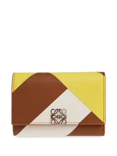Loewe Anagram Small Vertical Wallet In Calfskin In Brown