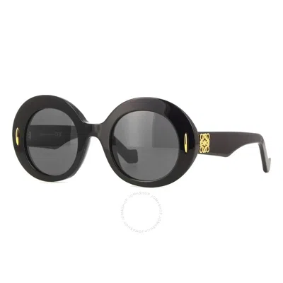 Loewe Anagram Smoke Round Ladies Sunglasses Lw40146f 01a 51 In Black
