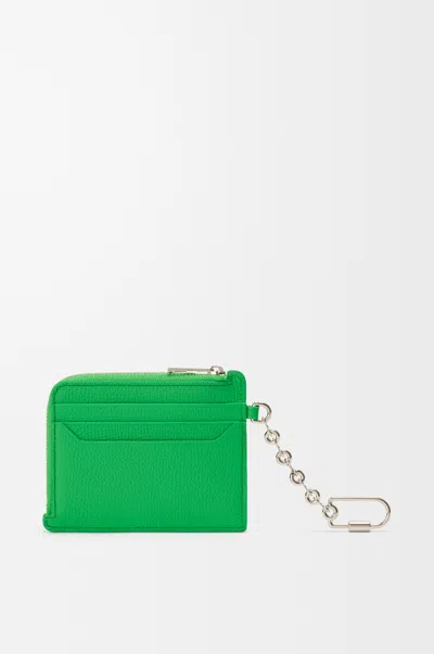 Loewe Anagram Square Coin Cardholder In Pebble Grained Leather Skin For Woman In Green