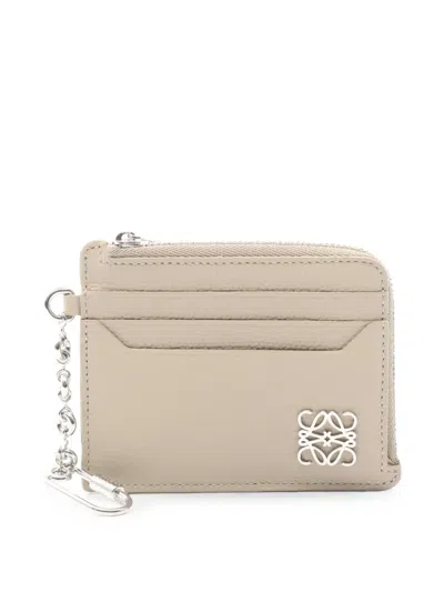 Pre-owned Loewe Anagram Square Coin Purse In Neutrals