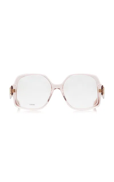 Loewe Anagram Square-frame Acetate Glasses In Pink