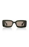 Loewe Anagram Square-frame Acetate Sunglasses In Green