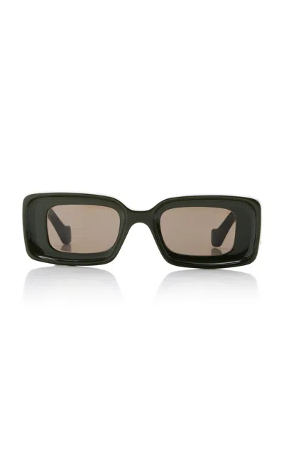 Loewe Anagram Square-frame Acetate Sunglasses In Green