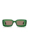 Loewe Anagram Square-frame Acetate Sunglasses In Green