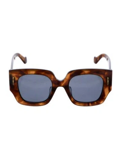 Pre-owned Loewe Anagram Square Sunglasses In Brown