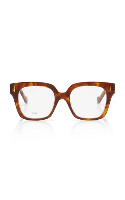 Loewe Anagram Square-frame Acetate Optical Glasses In Brown