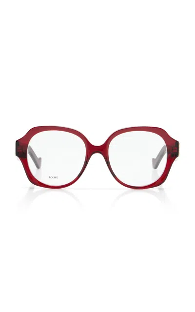 Loewe Anagram Square-frame Acetate Optical Glasses In Red