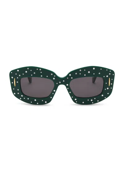Loewe Anagram Starry Night Sunglasses In Shiny Dark Green & Smoke