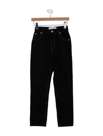 Pre-owned Loewe Anagram Straight Leg Jeans In Blue