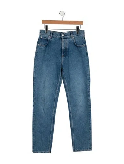 Pre-owned Loewe Anagram Straight Leg Jeans In Blue