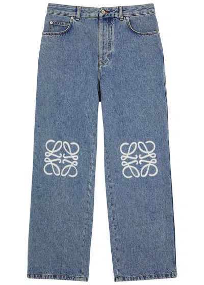 Loewe Anagram Straight-leg Jeans In Blue