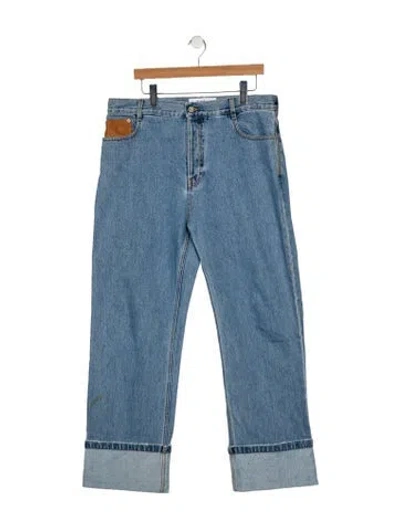 Pre-owned Loewe Anagram Straight-leg Jeans In Blue
