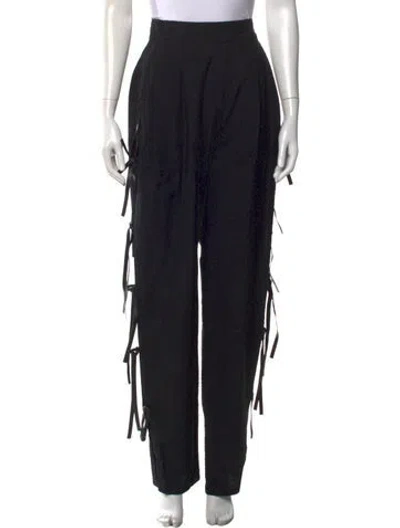 Pre-owned Loewe Anagram Straight-leg Pants Straight Leg Pants In Black