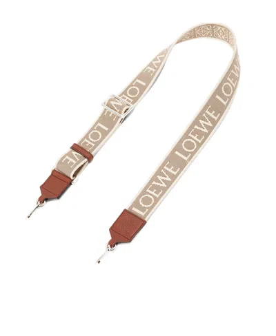 Loewe Anagram Strap In Jacquard And Calfskin In Brown