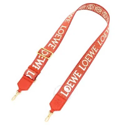 Loewe Anagram Strap In Jacquard And Calfskin In Orange