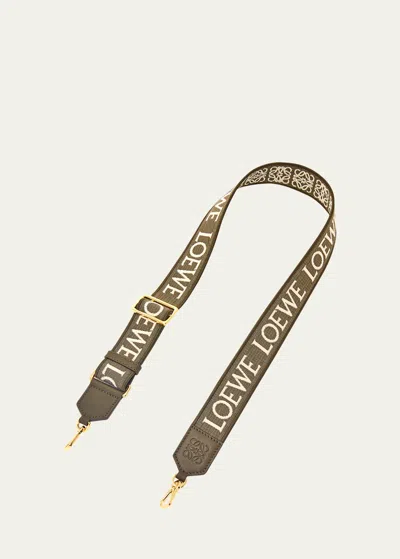 Loewe Anagram Strap In Jacquard And Leather In Black