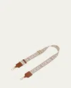 Loewe Leather And Canvas Logo Bag Strap In Gray