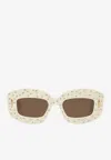 Loewe Anagram Strass Cat-eye Sunglasses In Brown
