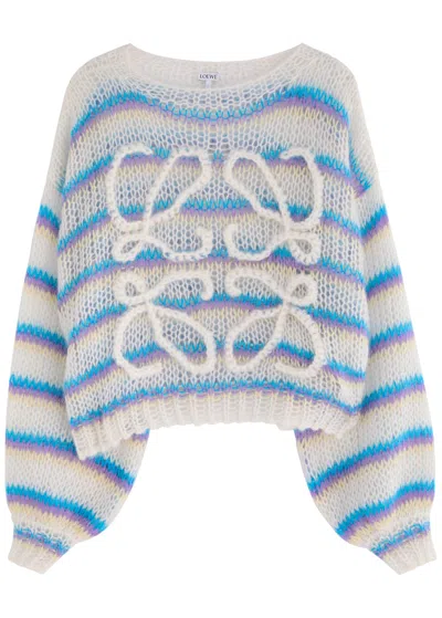 LOEWE LOEWE ANAGRAM STRIPED MOHAIR-BLEND JUMPER