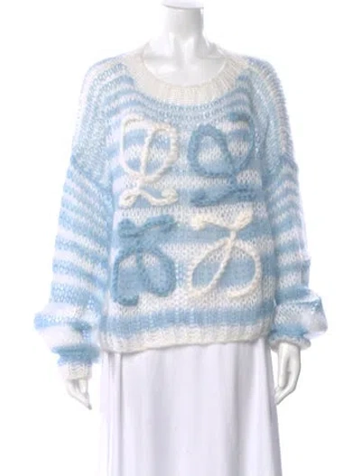 Pre-owned Loewe Anagram Striped Mohair Sweater In Multi