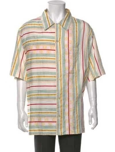 Pre-owned Loewe Anagram Striped Shirt In White