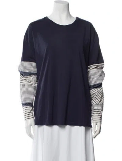Pre-owned Loewe Anagram Striped T-shirt In Blue