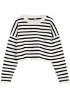 Loewe Anagram Striped Wool-blend Jumper In Navy