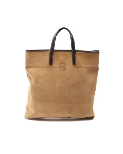 Loewe Anagram Suede Bag In Brown