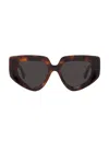 Loewe Lw40154u - Havana Sunglasses In Dark Havana & Smoke