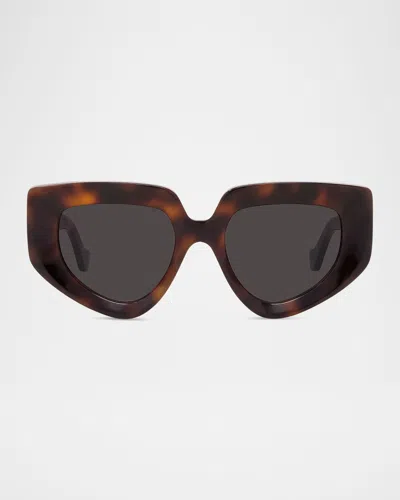 Loewe Anagram Sunglasses In Dark Havana Smoke