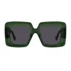 Loewe Anagram Oversized Square Acetate Sunglasses In Green