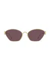 Loewe Lw40115u Anagram 30y Gold Sunglasses In Shiny Endura Gold & Violet