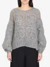 Loewe Anagram Grey Melange Mohair Sweater Women