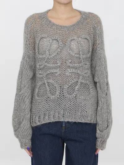 Loewe Anagram Sweater In Gray