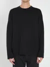 Loewe Relaxed Fit Crewneck Sweater With Embossed Logo In Black