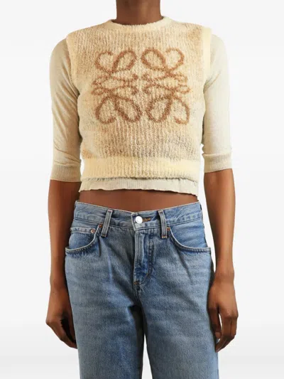 Pre-owned Loewe Anagram Sweater Top In Neutral
