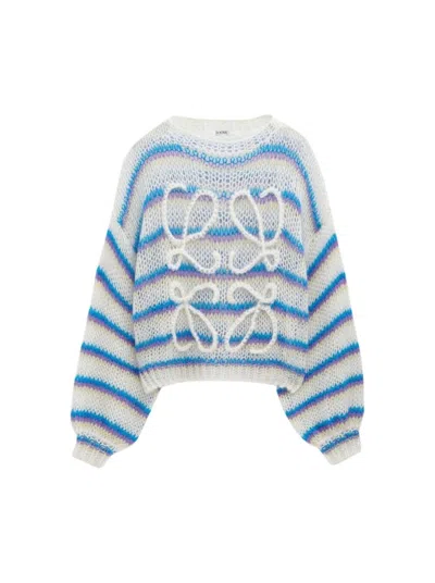 Loewe Anagram Sweater White And Multicolor