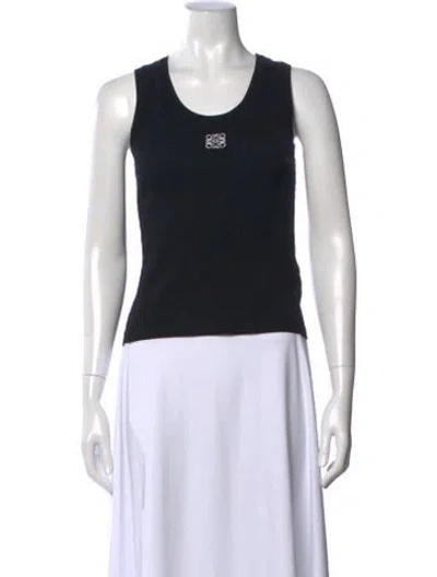 Pre-owned Loewe Anagram Tank Scoop Neck Top In Black