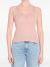 Loewe Womens Light Pink Anagram Ribbed Silk Fine-knit Tank Top Xs In Pink