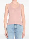 Loewe Pink Silk Tank Top With Anagram Logo In Pink