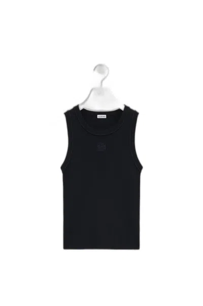 Loewe Anagram Sleeveless Tank Top In Black