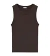 Loewe Ribbed Viscose-blend Tank Top In Brown