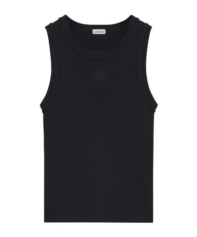Loewe Anagram Tank Top In Stretch Viscose In Black