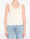 Loewe Anagram Ribbed-knit Silk Tank Top In Neutral