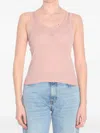 Loewe Womens Light Pink Anagram Ribbed Silk Fine-knit Tank Top Xs In Pink